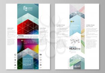 Blog graphic business templates. Page website design template, easy editable abstract flat layout, vector illustration. Colorful design with overlapping geometric shapes and waves forming abstract bea