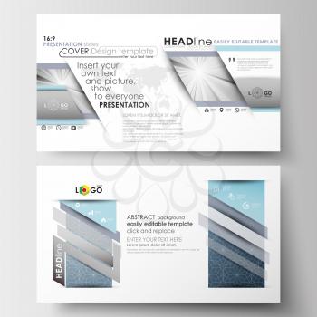 Business templates in HD format for presentation slides. Easy editable abstract layouts in flat design. Abstract blue or gray business pattern with lines, modern stylish vector texture.
