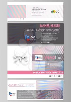 Social media and email headers set, modern banners. Business templates. Easy editable abstract design template, vector layouts in popular sizes.