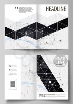 Business templates for bi fold brochure, magazine, flyer, booklet or annual report. Cover design template, easy editable vector, abstract flat layout in A4 size. Abstract infographic background in min