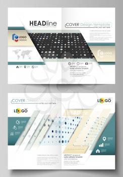 Business templates for bi fold brochure, magazine, flyer, booklet or annual report. Cover design template, easy editable vector, abstract flat layout in A4 size. Abstract soft color dots with illusion