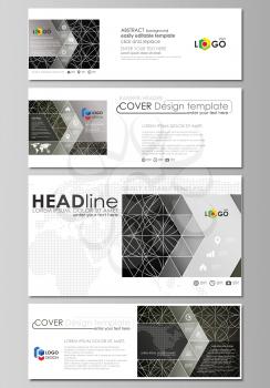 Social media and email headers set, modern banners. Business templates. Easy editable abstract design template, vector layouts in popular sizes. Celtic pattern. Abstract ornament, geometric vintage te