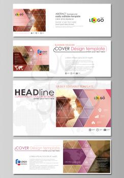 Social media and email headers set, modern banners. Business templates. Easy editable abstract design template, vector layouts in popular sizes. Romantic couple kissing. Beautiful background. Geometri