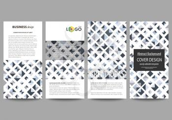 Flyers set, modern banners. Business templates. Cover design template, easy editable abstract flat layouts, vector illustration. Blue color pattern with rhombuses, abstract design geometrical vector b