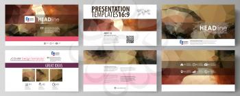 Business templates in HD format for presentation slides. Easy editable abstract vector layouts in flat design. Beautiful background. Geometrical colorful polygonal pattern in triangular style