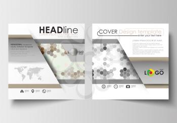 Business templates for square design brochure, magazine, flyer, booklet or annual report. Leaflet cover, abstract flat layout, easy editable blank. Abstract gray color business background, modern styl