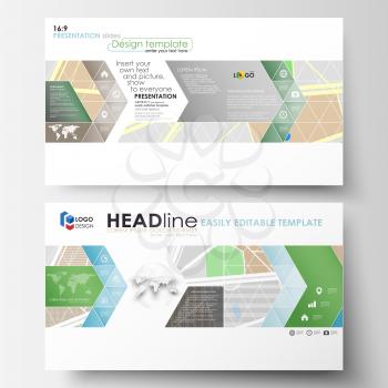 Business templates in HD format for presentation slides. Easy editable abstract layouts in flat design. City map with streets. Flat design template for tourism businesses, abstract vector illustration