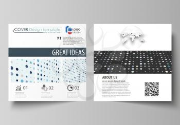 Business templates for square design brochure, magazine, flyer, booklet or annual report. Leaflet cover, abstract flat layout, easy editable vector. Abstract soft color dots with illusion of depth and