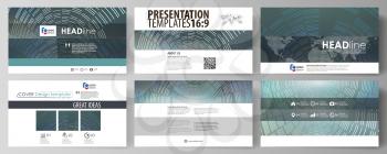 Business templates in HD format for presentation slides. Easy editable abstract vector layouts in flat design. Technology background in geometric style made from circles