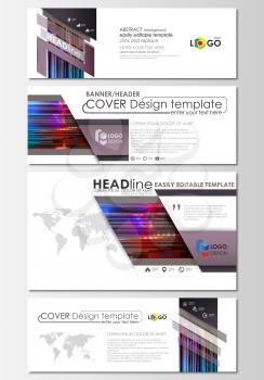Social media and email headers set, modern banners. Business templates. Easy editable abstract design template, flat layout in popular sizes, vector illustration.