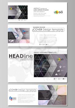 Social media and email headers set, modern banners. Business templates. Easy editable abstract design template, vector layouts in popular sizes. Colorful infographic background in minimalist style mad