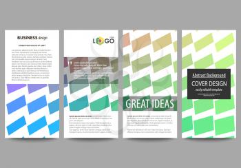 Flyers set, modern banners. Business templates. Cover design template, easy editable abstract vector layouts. Colorful rectangles, moving dynamic shapes forming abstract polygonal style background.