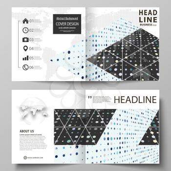 Business templates for square design bi fold brochure, magazine, flyer, booklet or annual report. Leaflet cover, abstract flat layout, easy editable vector. Abstract soft color dots with illusion of d