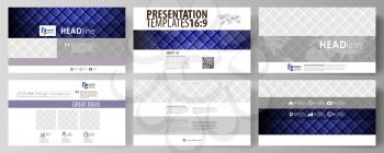 Business templates in HD format for presentation slides. Easy editable abstract vector layouts in flat design. Shiny fabric, rippled texture, white and blue color silk, colorful vintage style backgrou