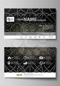 Business card templates. Easy editable layout, vector design template. Celtic pattern. Abstract ornament, geometric vintage texture, medieval classic ethnic style.