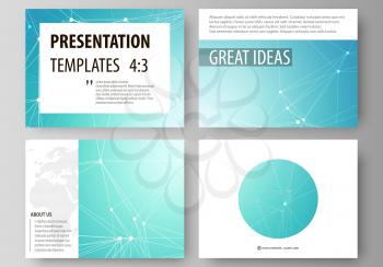 The minimalistic abstract vector illustration of the editable layout of the presentation slides design business templates. Futuristic high tech background, dig data technology concept