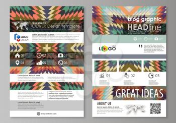 Blog graphic business templates. Page website design template, easy editable abstract vector layout. Tribal pattern, geometrical ornament in ethno syle, ethnic hipster backdrop, vintage fashion backgr