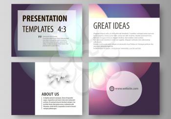 Set of business templates for presentation slides. Easy editable abstract vector layouts in flat design. Retro style, mystical Sci-Fi background. Futuristic trendy design.