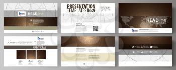 Business templates in HD format for presentation slides. Easy editable abstract vector layouts in flat design. Alchemical theme. Fractal art background. Sacred geometry. Mysterious relaxation pattern