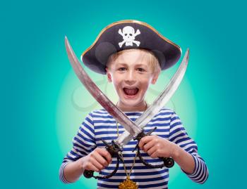 Little pirate boy with cutlass