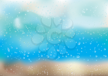 Background with rain drops on the window