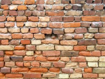 The old red brick wall background