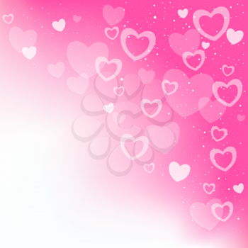 Dream transparent pink hearts background and copyspace for message