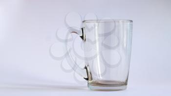 Empty transparent clean glass on white background