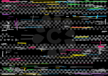 Glitch color dark black transparent background. Computer crime hacker attack illustration backdrop template