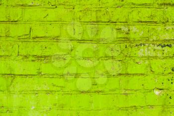 Green brickwork backdrop. Decorative brick wall background. Retro grunge construction building design