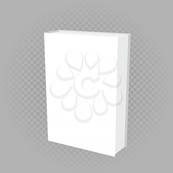 White book template mockup on gray transparent background. Standing books with empty cover