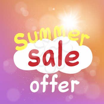 Summer sale offer discount template. Sales fashion tourism promotion concept