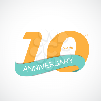 Template Logo 10th Anniversary Vector Illustration EPS10