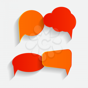 Flat Speech Bubbles with Long Shadows  Vector Illustration EPS10