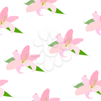 Lilly Flower Seamless Pattern Vector Illustration EPS10