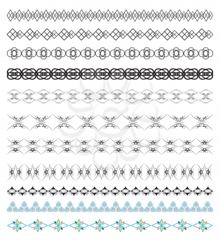 Vector Set of Calligraphic Design Borders Elements. EPS10