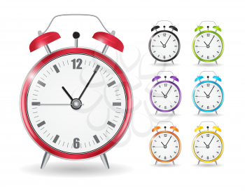Realistic Clock Alarm Watch Set Vector Illustration EPS10