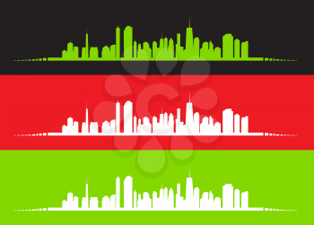 Set of vector illustration of cities silhouette. EPS10
