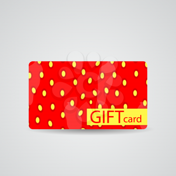 Abstract Beautiful Strawberry Gift Card Design, Vector Illustration.