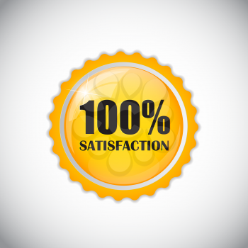 Satisfaction Golden Label Isolated Vector Illustration EPS10