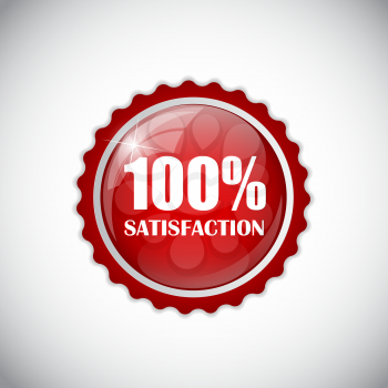 Satisfaction Red Label Isolated Vector Illustration EPS10