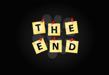 The End Screen Design Template Vector Illustration EPS10