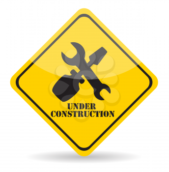 Under Construction. Isolated on White Background. Vector Illustration. Eps10