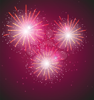 Glossy Fireworks on Background Vector Illustration EPS10