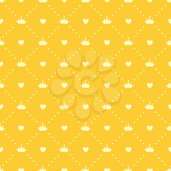 Princess Seamless Pattern on Background Vector Illustration