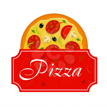 Food. Pizza Menu Template Vector Illustration EPS10