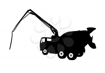 Black Machine Concrete Pump. Vector Illustration. EPS10