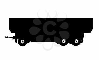Black Large Car Trailer. Vector Illustration. EPS10