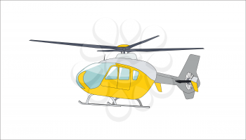 Helicopter in Flight. Isolated Vector Illustration. EPS10