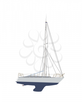 Water Boat and Sailboat. Vector Illustration EPS10